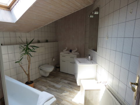 Das Bad unseres Appartements.